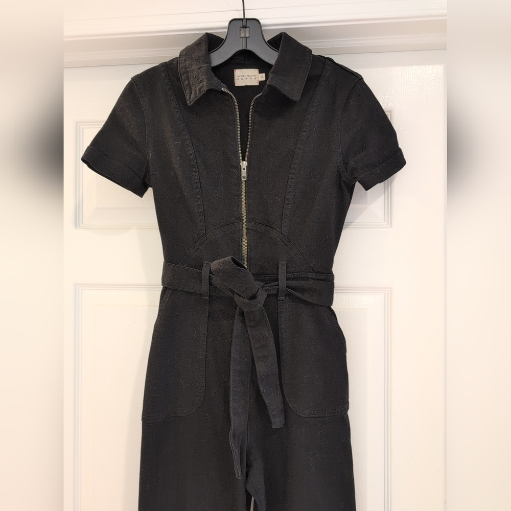 Alice + Olivia Black Utility Jacket with Belted Waist